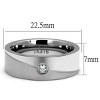 Slickblue Stainless Steel Men's Band with Clear CZ Center Stone, Silver Polished Finish, Size 6-13 - 2 of 4