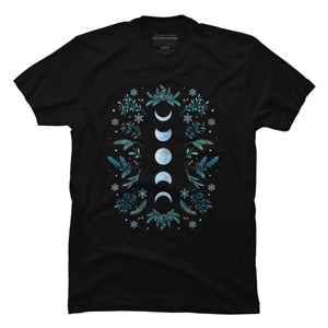 Men's Design By Humans Moonlight Garden - Teal Snow By EpisodicDrawing T-Shirt - 1 of 4