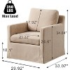 GDFStudio Fitch 29.9" W Upholstered Swivel Chenille Arm Chair with Removable Back Cushion - 3 of 4