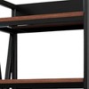 HomeRoots 56" Black And Brown Metal and Wood Four Tier Etagere Bookcase - 4 of 4