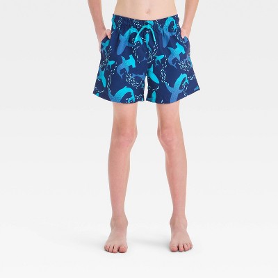 Boys' Shark Printed Swim Shorts - Cat & Jack™ Blue XS