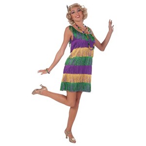 Forum Womens Mardi Gras Flapper Dress Costume - One Size Fits Most - Green - 1 of 1