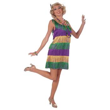 Forum Womens Mardi Gras Flapper Dress Costume - One Size Fits Most - Green