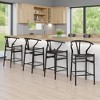 Lirago Solid Wood Stool Mid Century Kitchen Island Stool Fully Assembled No Formaldehyde 350LBS Capacity Eco Friendly Black - 2 of 4