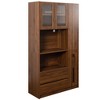 Okak Modern Tall Cabinet, Storage Cabinet with 2 Doors and 3 Drawers, Kitchen Cabinet for Living Room, Bedroom and Office, Walnut - 4 of 4