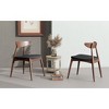 Grungis Polyester Armless Kitchen Chair Set of 2,Upholstered Dining Chairs with Curved Back and Wood Legs for Dining Room,Kitchen - 2 of 4