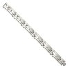 Black Bow Jewelry Men's 12mm Stainless Steel & Black CZ Antiqued Link Bracelet, 8.25 In - 2 of 4