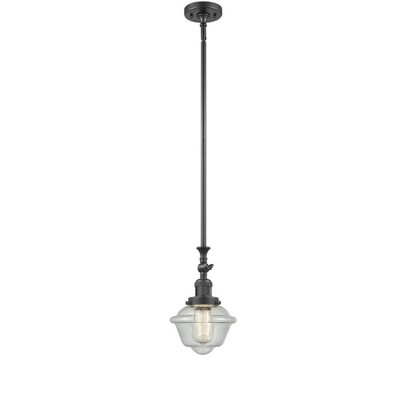 Oxford - 1 Light Stem Hung Tiltable Mini Pendant In Traditional Style-12 Inches Tall and 7.5 Inches Wide