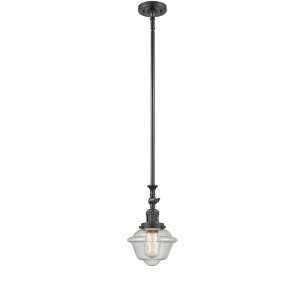 Oxford - 1 Light Stem Hung Tiltable Mini Pendant In Traditional Style-12 Inches Tall and 7.5 Inches Wide - 1 of 1