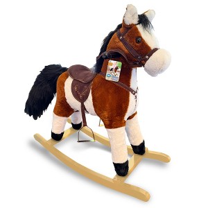 Playful Minds Classic Rocking Horse – 29" Soft Ride-On Pony, Sound & Animation - 1 of 4
