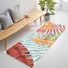 Modern Colorful Leaf Printed Runner Rug, Low Pile Stain-Resistant Carpet with Non-Slip Backing, Floor Cover for Kitchen, Hallway, Entryway - 3 of 4