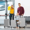SKONYON 3 Piece Hardshell Luggage Sets Checked Spinner PC & ABS Luggage Set with YKK Zipper and TSA Lock - 2 of 4