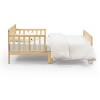 NicBex Modern Toddler Bed, Wooden Baby Bed Frame with 4 Side Guardrails and Slatted Deisgn for Boy and Girl - 2 of 4