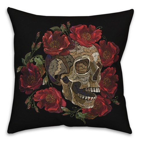 Creative Products Skull Floral Crown 20 x 20 Spun Poly Pillow - image 1 of 3