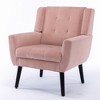 Okak Modern Upholstered Arm Accent Chair With Black Legs,Comfy Lounge Chair for Living Room,Bedroom,Apartment - 2 of 4