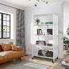 LunaLulinlk 5-Tier Storage Shelving Unit, Metal Shelf, Foldable Storage Shelf with Wheels, Kitchen Shelf with 4 Hooks, No Assemble Require, White - 2 of 4