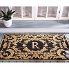 Monogram MON219 Hand Hooked Outdoor Door Mat - Black - 2'6"x4' - Safavieh - 2 of 2
