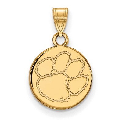 Black Bow Jewelry 14k Yellow Gold Clemson Tigers NCAA Small Pendant