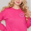 Simply Sage Market Women's Graphic Sweatshirt Embroidered Smiley Face Outline - 2 of 3