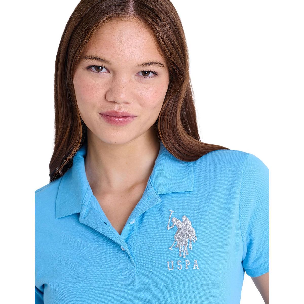 U.S Polo Assn. Women's Metallic Print Polo Shirt - thumbnail 2