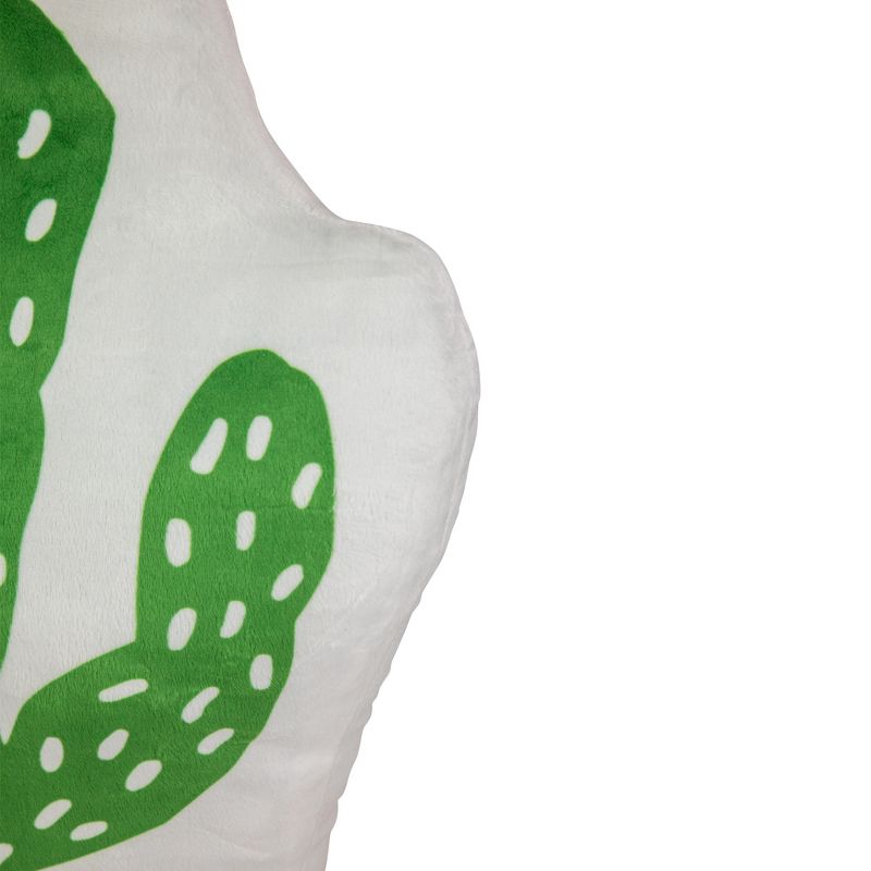 Northlight 18.5" Cactus Shaped Plush Fleece Indoor Throw Pillow - Green/White, 3 of 5