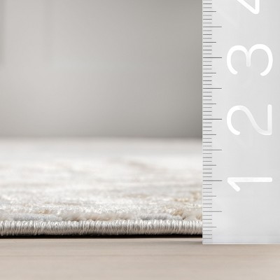 Gray Abstract Synthetic Easy Care Rectangular Area Rug 6'7" x 9'