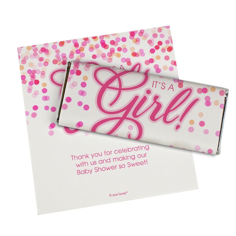 It's a Girl Baby Shower Candy Party Favors Wrapped Hershey's Chocolate Bars by Just Candy (12, 24 or 36 Pack), 1 of 4