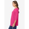 Woman Within Women's Plus Size Perfect Three-Quarter Sleeve Boatneck Tee - 4 of 4