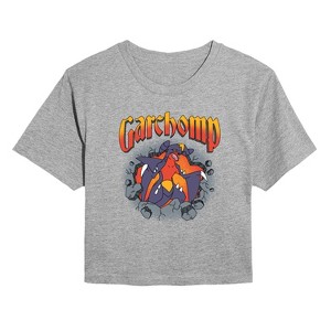 Women's - Pokémon - Garchomp Rocks Cropped Graphic T-Shirt - 1 of 4
