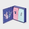 Women's Lilo & Stitch Snow Globe Box of Cozy Embroidered Crew Socks - Pink/Mint 4-10 - 4 of 4
