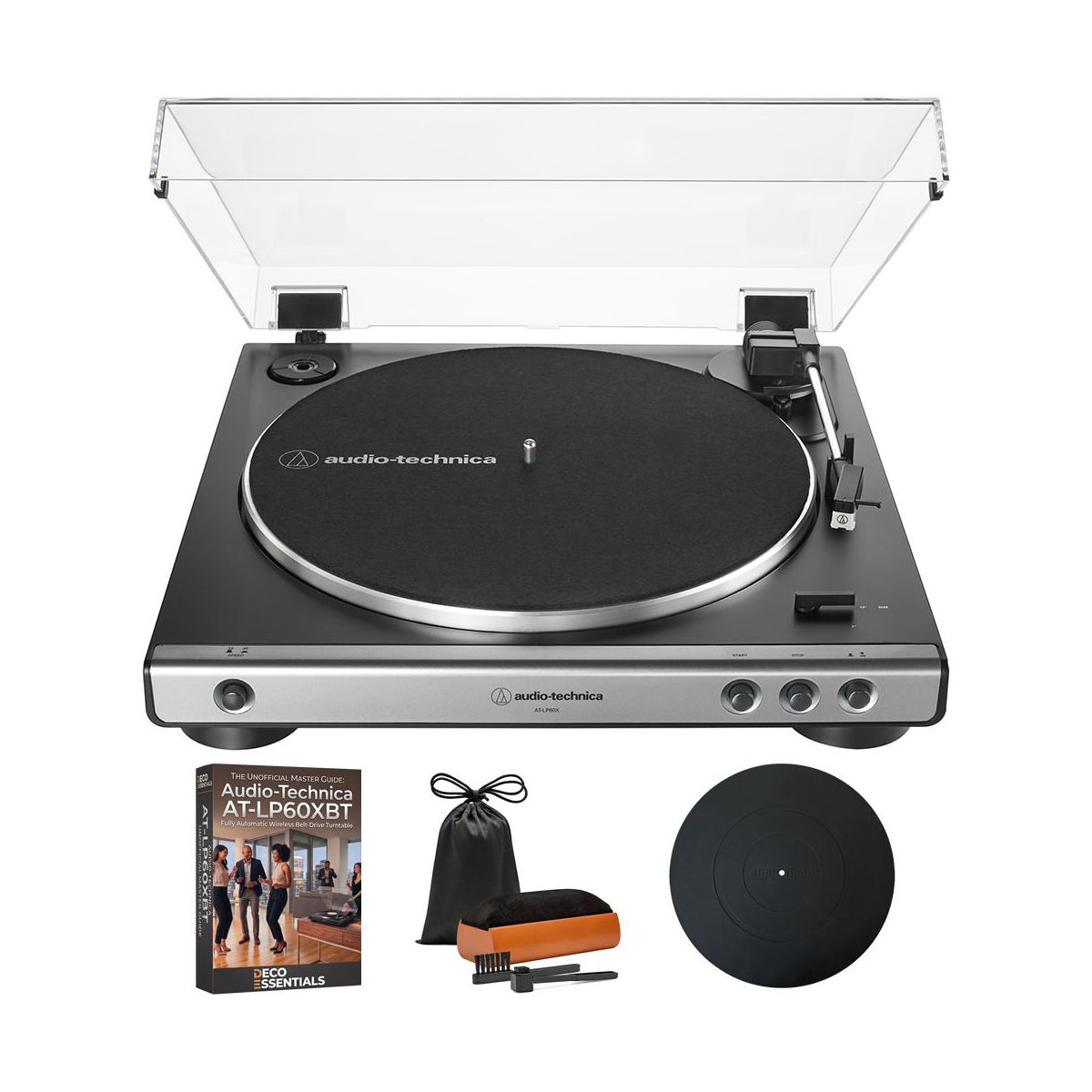 Audio-Technica AT-LP60X-GM Fully Automatic Belt-Drive Turntable with Deco Gear Master Guide