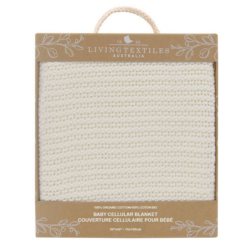 Living Textiles Baby Organic Celullar Baby Blanket - White, 2 of 7