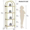 Bookshelf, Arched Bookshelf Bookcase, Industrial Open Book Shelves for Living Room, Modern Freestanding Display - 2 of 4