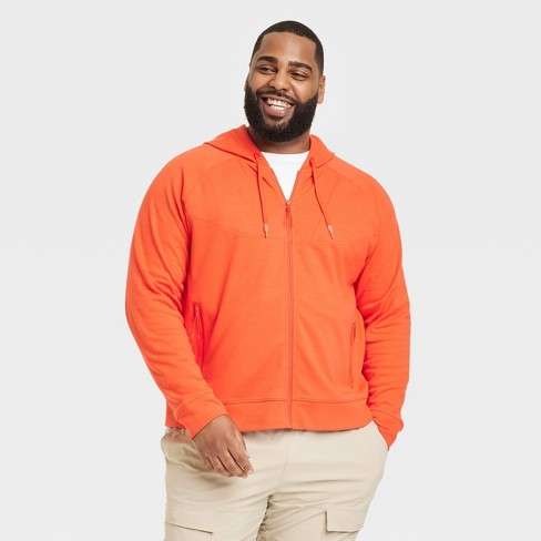 Men's Cotton Fleece Hoodie - All In Motion™ Orange L