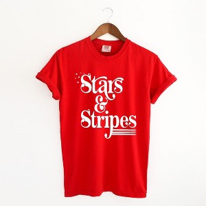 Simply Sage Market Women's Stars and Stripes Retro Short Sleeve Garment Dyed Tee - 1 of 4