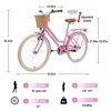 NAYSAYE 24 Inch Girls Bike Steel Frame Dual Brake System Comfortable Saddle Bikes for Outdoor Play, Light Pink, 61.02"*22.05"*35.43" - 3 of 4