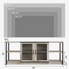 63" Farmhouse TV Stand for 65/75 Inch TV, Industrial Entertainment Center TV Media Console Table with Storage, Mesh Door and Shelves - 4 of 4