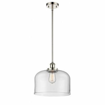 Bell - 1 Light Stem Hung Mini Pendant In Industrial Style-10 Inches Tall and 12 Inches Wide