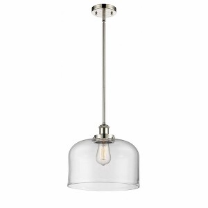 Bell - 1 Light Stem Hung Mini Pendant In Industrial Style-10 Inches Tall and 12 Inches Wide - 1 of 1