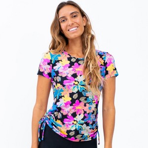 Calypsa Women's UPF 50+ Short Sleeve Adele Swim Top - 1 of 4