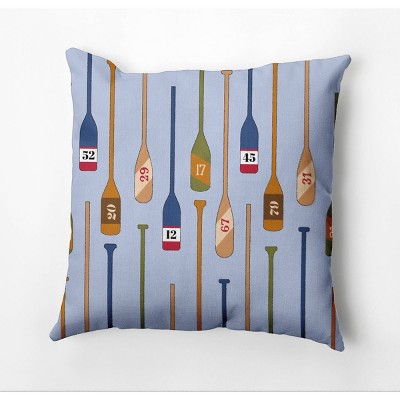 Oar Numbers Nautical Square Throw Pillow Blue - e by design