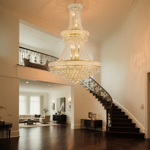 GDFStudio Winston Modern 32-Inch Crystal Chandelier Ceiling Light with 21 LED Bulbs and Adjustable Chain - 1 of 4