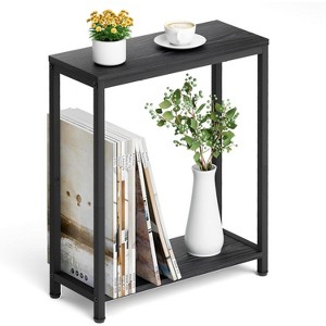 Narrow Small Side Table for Small Space, 2 Tier Sofa Skinny End Table for Living Room, Bedroom - 1 of 4