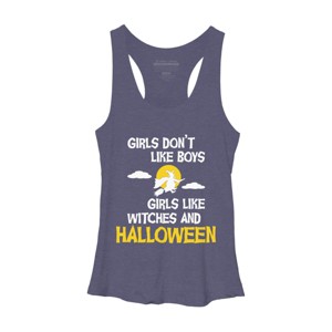 Women's Design By Humans Girls like Halloween By OffensiveFun Racerback Tank Top - 1 of 3