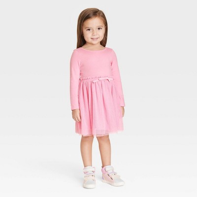 Toddler Girls' Tulle Long Sleeve Dress - Cat & Jack™ Pink