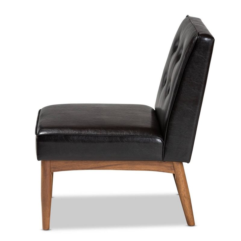 Arvid Faux Leather Upholstered Wood Dining Chair Dark Brown/Walnut - Baxton Studio, 4 of 10