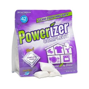 Powerizer Complete Pods - 42 Count: ALL-IN-ONE Plant-Based Laundry & Dishwasher Detergent Pods | Multipurpose Household Cleaner & Stain Remover - 1 of 4