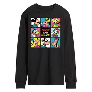 Men's - Disney - Mickey and Friends Grid Long Sleeve Graphic T-Shirt - 1 of 4