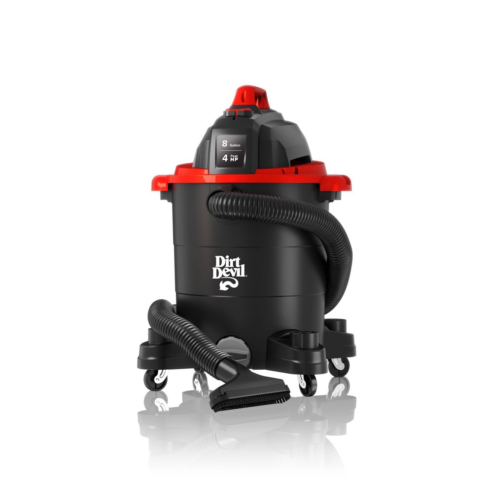 Dirt Devil 8gal Wet and Dry Vacuum Red/Black SD68000: Multi-Surface, Electric, Foam Filter, 7ft Hose, 2-Year Warranty