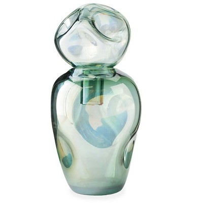 VivaTerra Dual-Dented Iridescent Glass Vase, Small